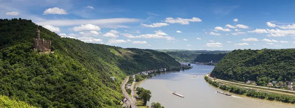 Panorama of the Rhine valley with medieval castle — Stock Photo, Image