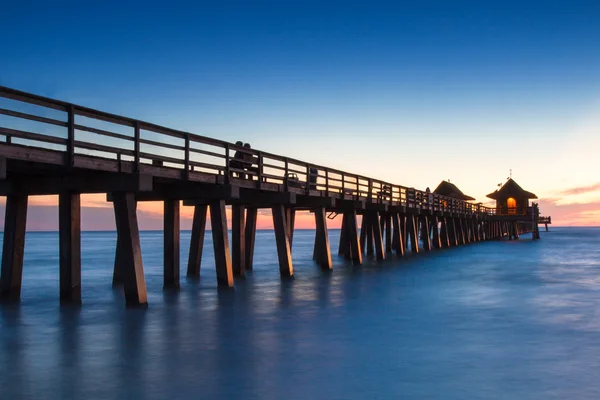 Pier of Naples at sunset — Stock Photo, Image