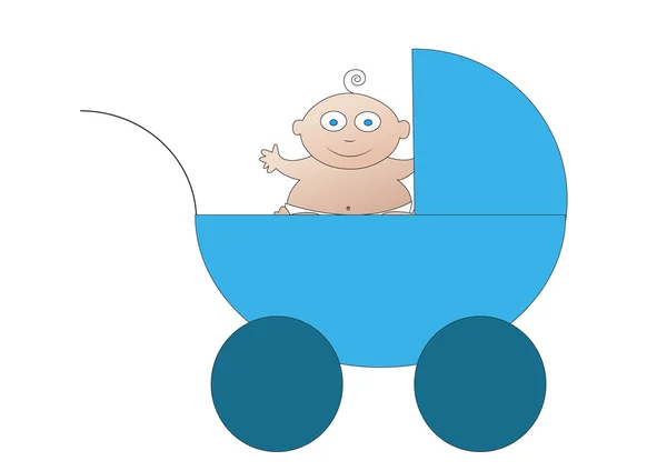 Baby in buggy — Stock Vector