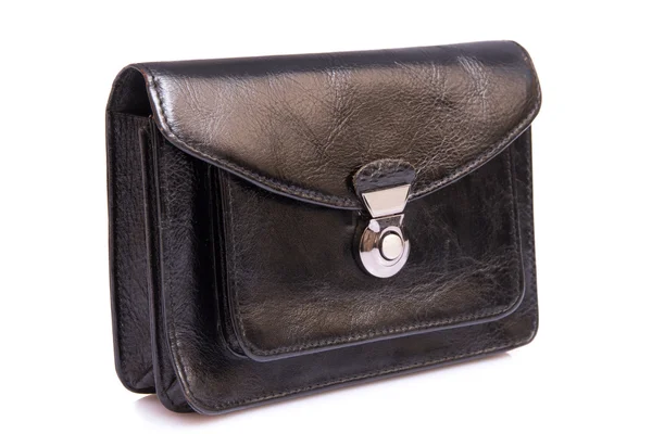 Bolsa masculina de couro preto — Fotografia de Stock