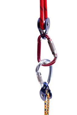 ekipman - kasnak, halat, carabiner tırmanma.