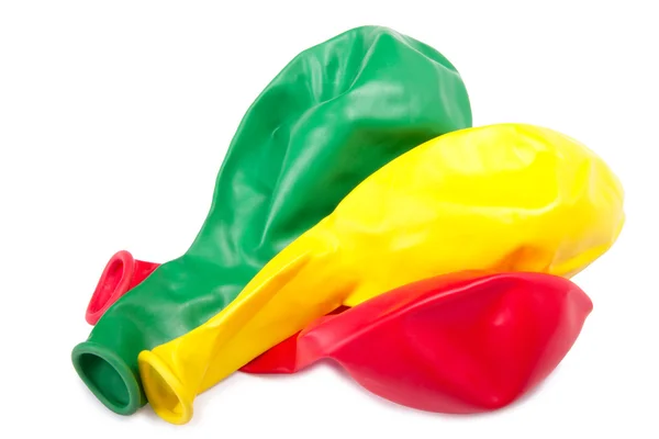 Τρεις αποπληθωρισμένο μπαλόνι — Φωτογραφία Αρχείου