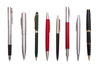 eight different pens clipart