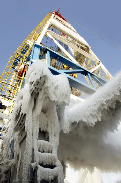 Oil rig - winter drilling — Stock Photo, Image