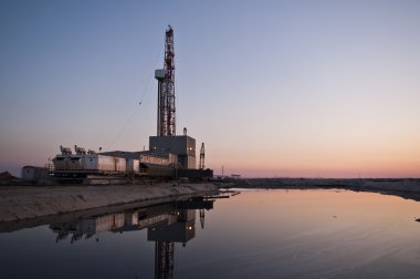 Oil rig and white night clipart