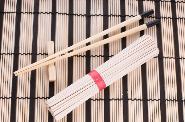 Chinese noodles on the mat — Stock Photo, Image