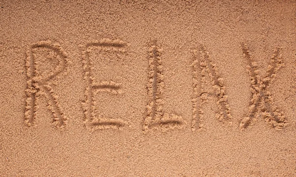 Word Relax on beach - vacation concept background — Stock Photo, Image
