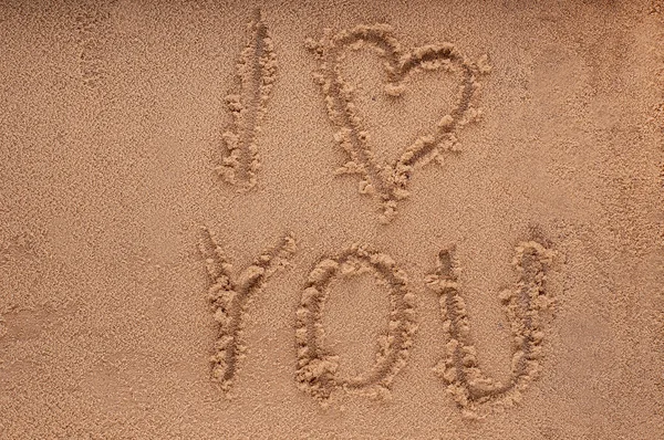 I Love you in the sand — Stock Photo, Image