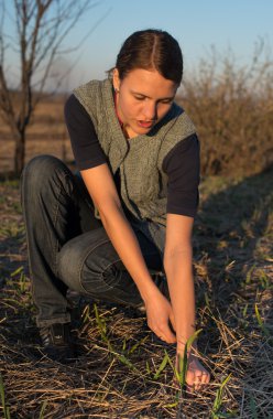 yakın çekim çocuk El dikimi