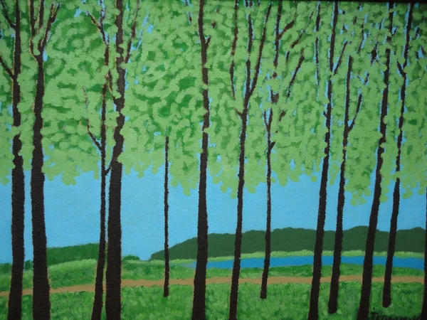 Malerei Natur Bäume Landschaft Sommer — Stockfoto