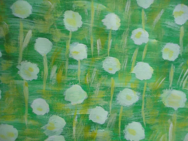 Floral dandelions painting abstract background