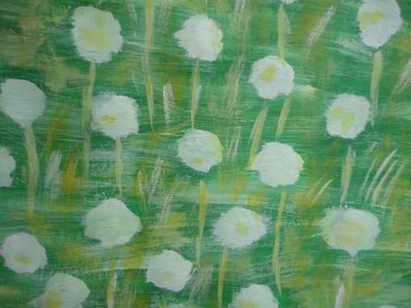 Floral dandelions painting abstract background — Stock Photo, Image