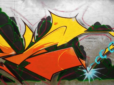 Graffiti duvar Sarı zemin üzerine