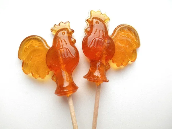 Сandy lollipops on a stick cock — Stock Photo, Image