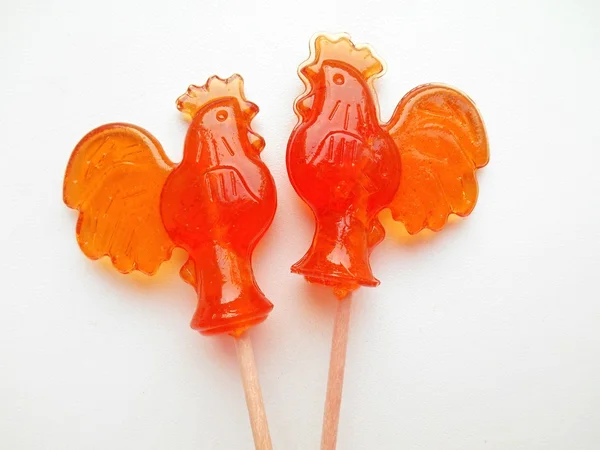 Сandy lollipops on a stick cock — Stock Photo, Image