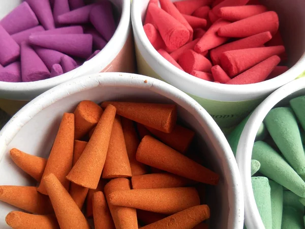 Incense multicolored in the form of pyramids — Stock Photo, Image