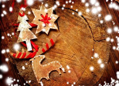 grunge arka plan üzerinde Noel dekorasyon