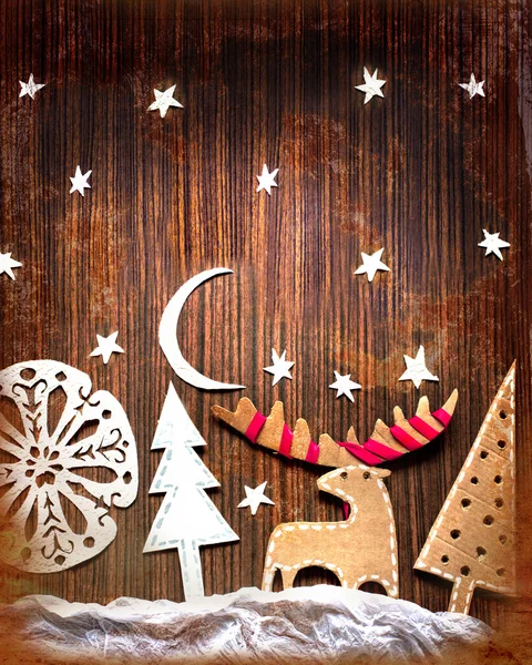 Christmas decoration over grunge background — Stock Photo, Image