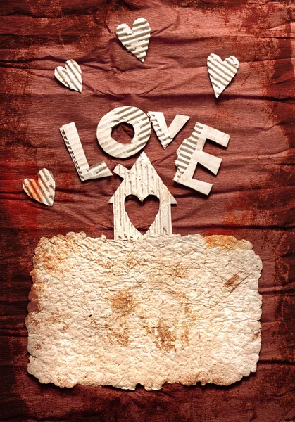 Ročník svátků karta se srdcem jako symbol lásky — ストック写真