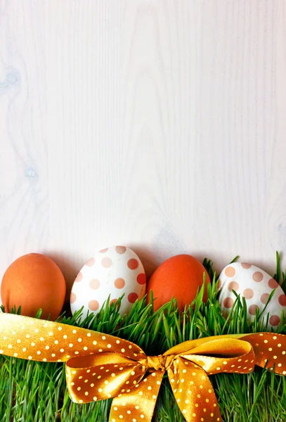 Velikonoční vajíčka na trávě Stock Obrázky