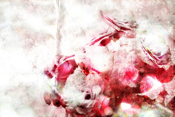 Cartolina vintage con bellissime rose — Foto Stock