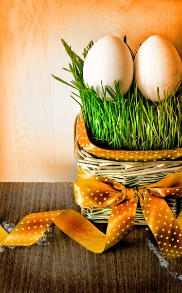 Easter eggs on the grass — Stock Photo, Image