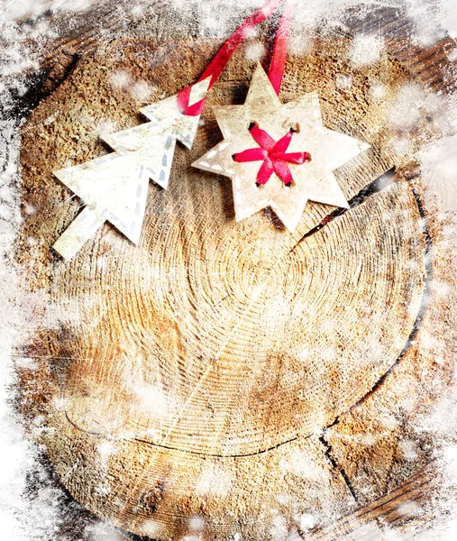 Christmas decoration over grunge background — Stock Photo, Image