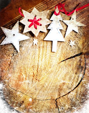 grunge arka plan üzerinde Noel dekorasyon