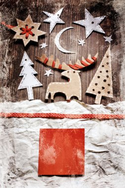 grunge arka plan üzerinde Noel dekorasyon
