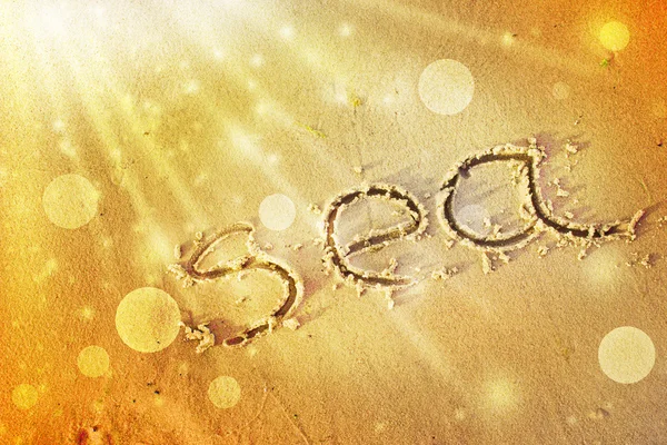 Море намальоване в піску . — стокове фото