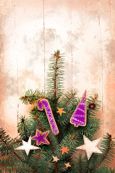 Christmas decorations on christmas tree — Stock Photo, Image