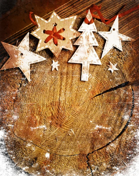 Christmas decoration over grunge background — Stock Photo, Image