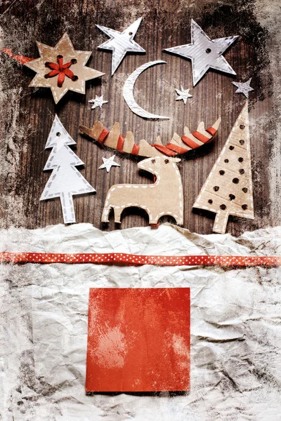 Christmas decoration over grunge background — Stock Photo, Image