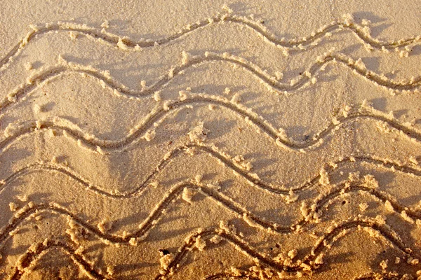 Waves drawn in the sand. — Stock Photo, Image