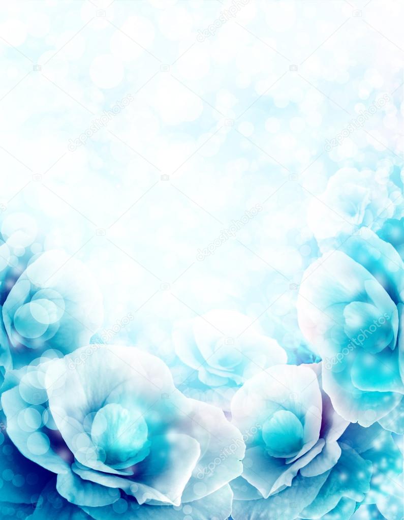 Abstract blue flower background.