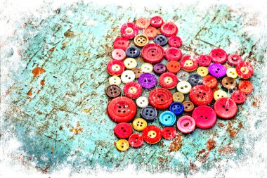 vintage eski yüzeylerde kırmızı kalp arka plan