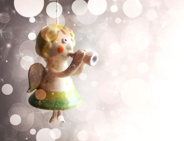 Christmas angel with trumpet — Stock Photo, Image