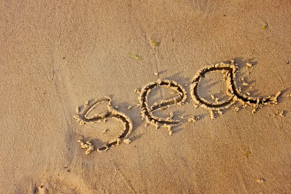 Sea drawn in the sand — Stock Photo, Image
