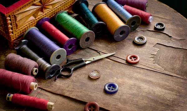 Old sewing accessories — Stock Photo, Image