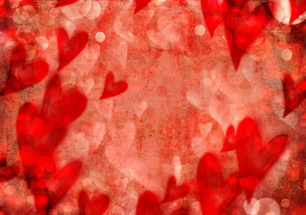 Red valentine hearts abstract background — Stock Photo, Image