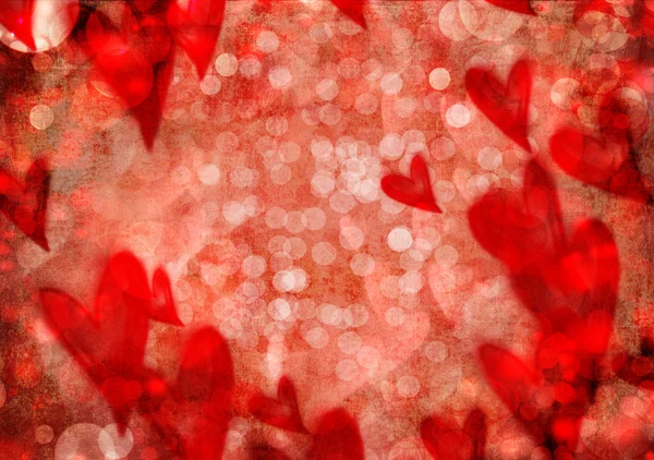 Valentin rouge coeurs fond abstrait — Photo