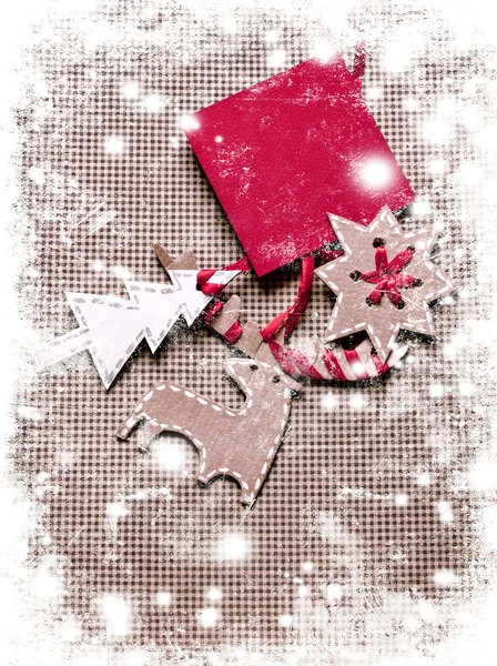Weihnachtsdekoration über Grunge-Hintergrund — Stockfoto