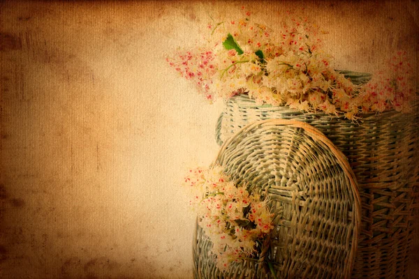 Chestnut flowers in basket — Stock Photo, Image