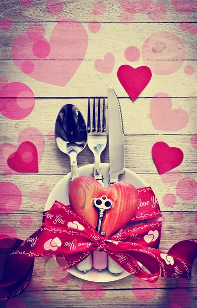 Valentine's day table setting — Stock Photo, Image