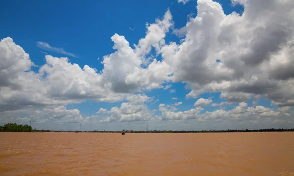 Djupa bruna Mekongfloden — Stockfoto