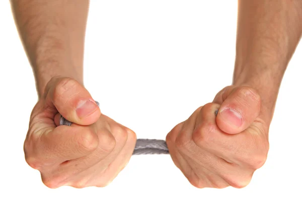 Hands and rope — Stock Photo, Image