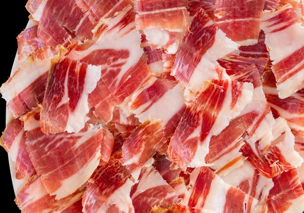 Jabugo ham plate closeup — Stock Photo, Image