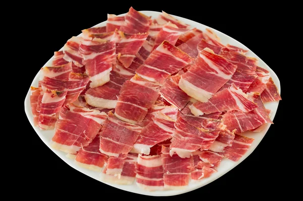 Dry-cured ham slices — Stock Photo, Image