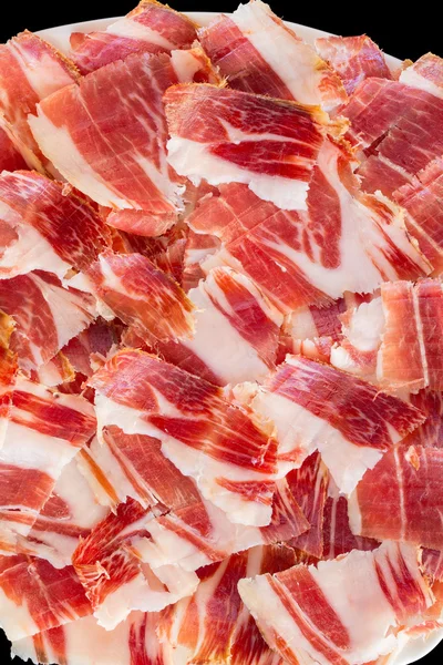 Jabugo ham plate closeup — Stock Photo, Image