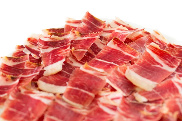 Trozos de jamón curado en seco — Foto de Stock